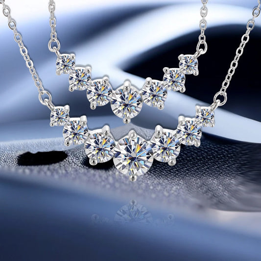 BLUEENCH Moissanite Necklace for Woman Wedding Fine Jewely with Certificates 925 Sterling Sliver Plated 18k White Gold Necklace