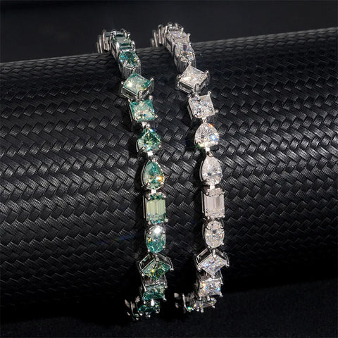 PureMax Fashion 5mm Blue Green Pass diamond Bracelet