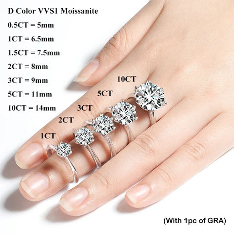 EWYA GRA Certified 0.5-10CT D Color Moissanite