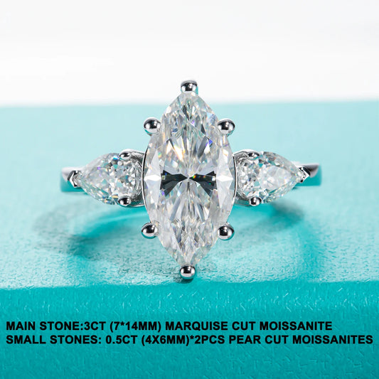 AnuJewel 4cttw Marquise Cut D Color Moissanite