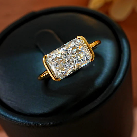 Vintage style broken ice cut 925 silver ring