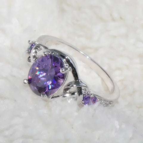 2025 Oval Purple Cubic Zirconia Women Rings