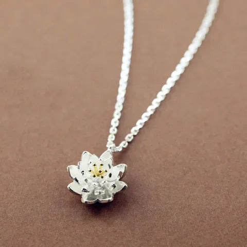 925 Sterling Silver lotus  Necklaces & Pendants For Women High Quality Sterling-silver-jewelry