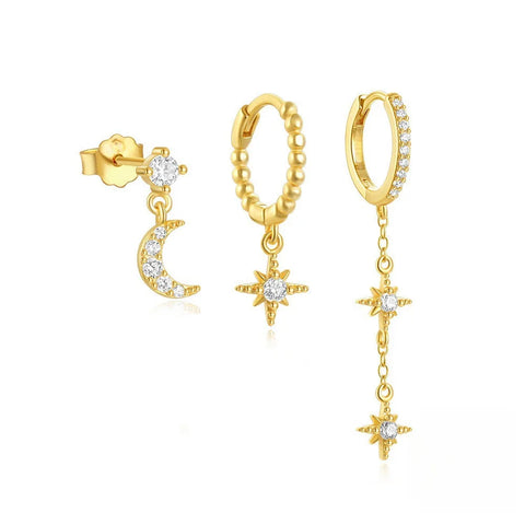Cubic Zirconia Chain Hoop Earring
