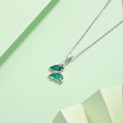 Butterfly Design Silver S925 Agate