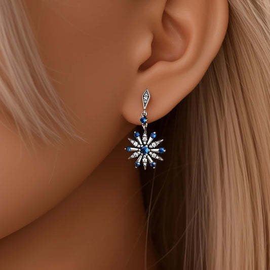Women's 925 Sterling Silver Snowflake  Earrings