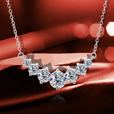 BLUEENCH Moissanite Necklace for Woman Wedding Fine Jewely with Certificates 925 Sterling Sliver Plated 18k White Gold Necklace