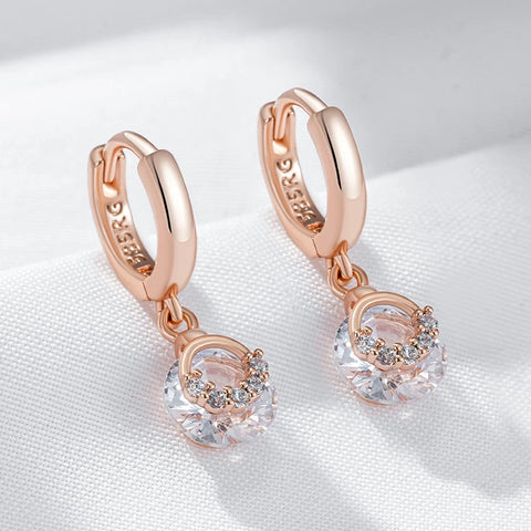 Kinel Hot 585 Rose Gold Color Drop Earrings