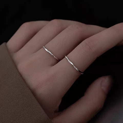2025 New Silver Color Round Plain Ring
