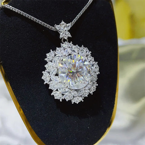 Huge 10ct Yellow Moissanite Diamond Pendant 100% Real 925 Sterling Silver Wedding Pendants Necklace for Women Engagement Jewelry
