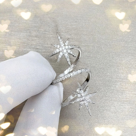Temperament decompression eight star open ring