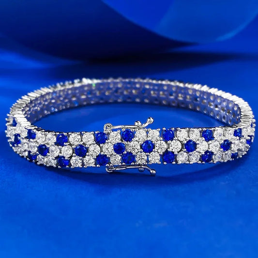 Trendy Sapphire Diamond Bangle Bracelet