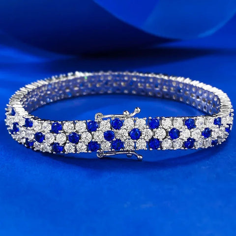 Trendy Sapphire Diamond Bangle Bracelet