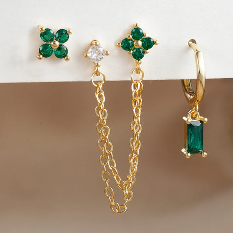 3PCS Exquisite Stainless Steel 12Earrings