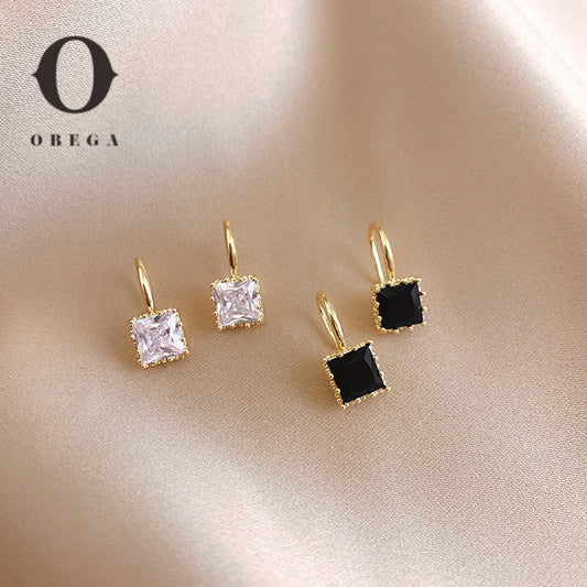 Obega Square Crystal Stone Earrings