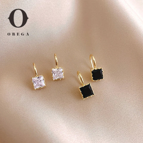 Obega Square Crystal Stone Earrings