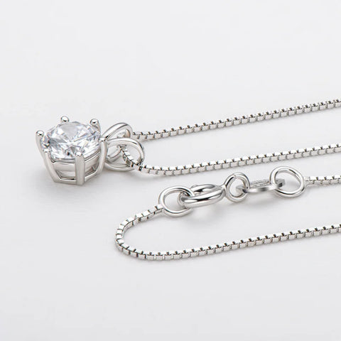 Bague Ringen 100% 925 Sterling Silver 1ct Moissanite Necklace