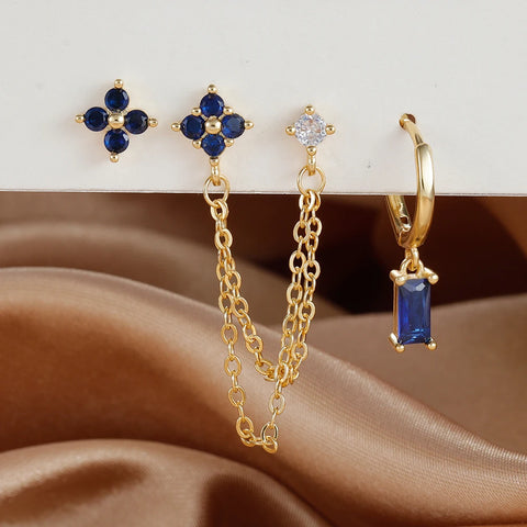 3PCS Exquisite Stainless Steel 12Earrings