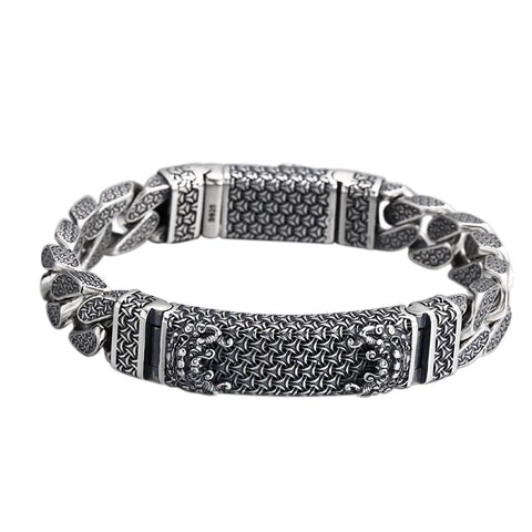 S925 Sterling Silver Armor Pattern Bracelet