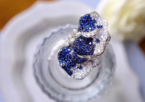 Unique Half Butterfly Full Setting Cubic Zirconia 925 Sterling Silver