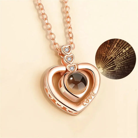 New Fashion Unisex Titanium Steel Necklace Heart Shaped Photo Picture Locket Lover Friend Pendant Chain Jewelry Accessoires