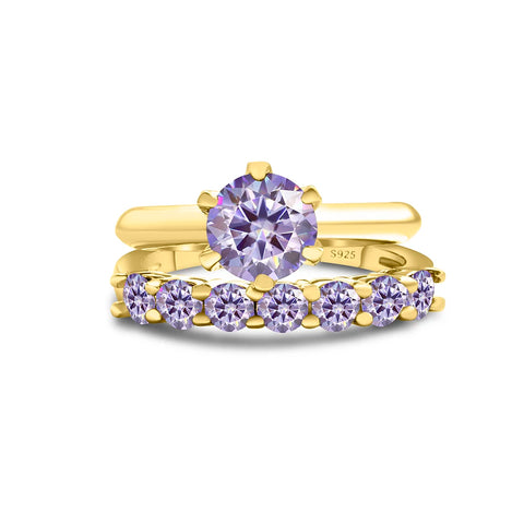 Total 1.7 carat moissantie ring set
