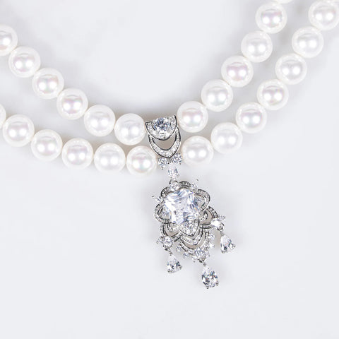 Saudi necklace summer women senior sense personality exaggerated flash light luxury water drop zircon necklace earrings set
