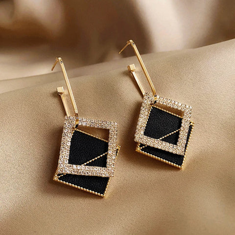 Korean Style Black Zircon Stud Earring