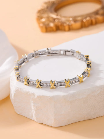 charm adjustable open Light luxury zircon bracelet