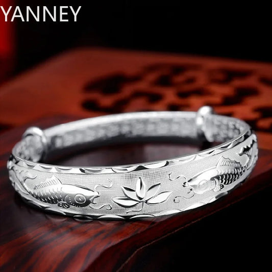 Luxury 925 Sterling Silver Pisces play lotus bracelets