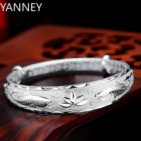 Luxury 925 Sterling Silver Pisces play lotus bracelets
