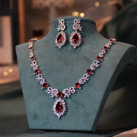 Bridal necklace High quality jewelry Light luxe zircon dress accessories Jewelry earrings set ornaments