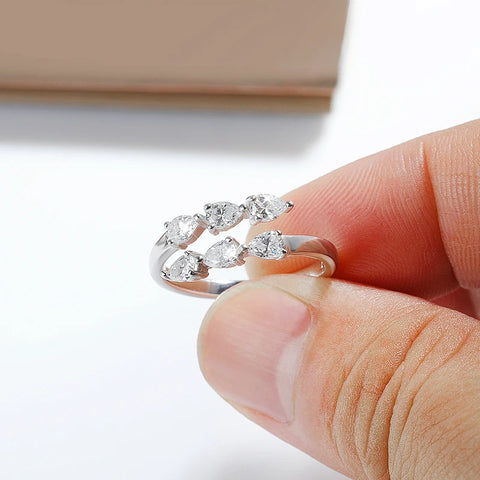 Smyoue Test Passed 3*4MM Moissanite Rings