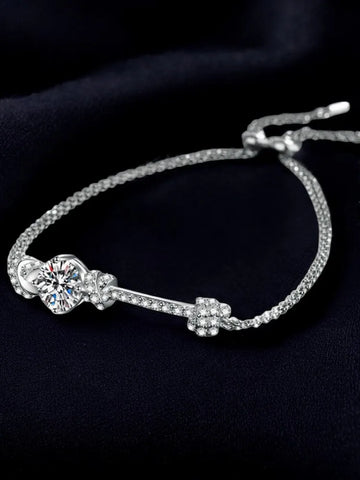 MoisaLuxe Official Store GRA Moissanite Plata  Bracelet