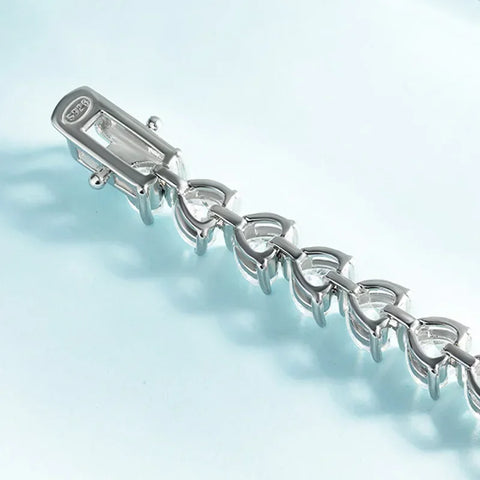 TFGLBU Cute 6mm Heart Cut Zircon Tennis Bracelet