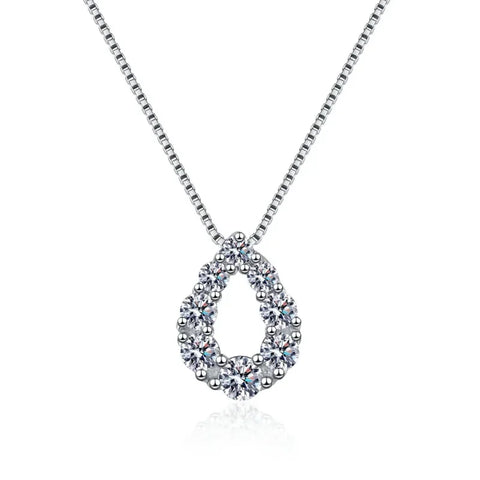 WOMEN Engagement White Gold 18K Wedding Necklaces 0.62CT Moissanite Diamond Girlfriend Valentine's Day WIFE Birthday Gift Party