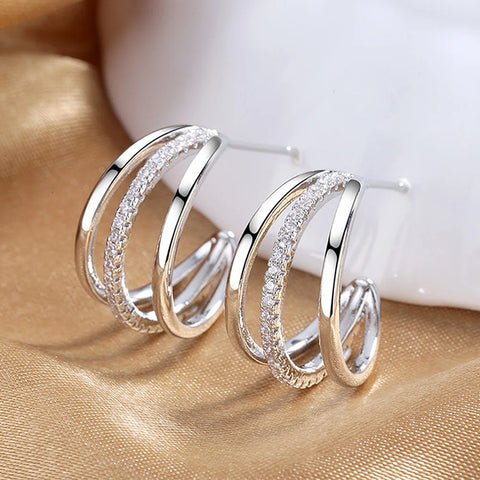 Huitan Silver Color Claws Stud Earrings