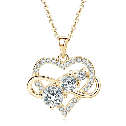 Moissanite Infinite Love Heart Pendant Necklace