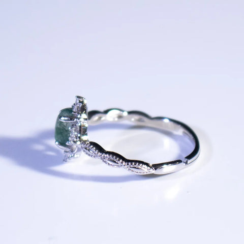 Light Luxury Green Moss Ring