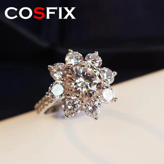 2 Carat Sunflower Real Moissanite Engagement Ring - BOLEVARD RING