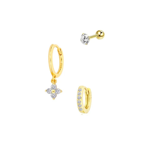 Cubic Zirconia Chain Hoop Earring