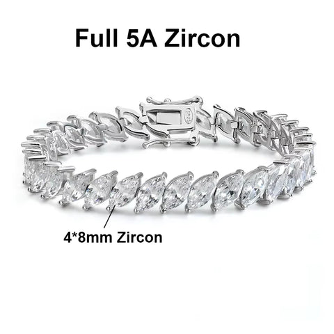 BXINY Luxury Marquise Cut All Moissanite Tennis Bracelet