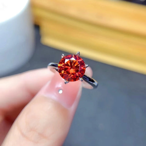 Red/Grey/Colorful Moissanite Ring