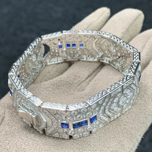 Wong Rain Luxury 100% 925 Sterling Silver Sapphire