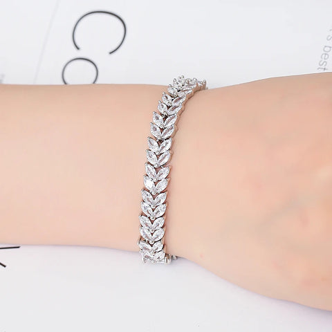 Geometric AAA Cubic Zirconia Tennis Bracelet