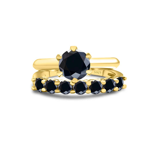 Total 1.7 carat moissantie ring set