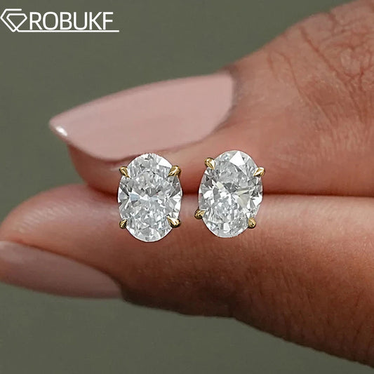 1-4ct Oval Cut Moissanite Stud Earring