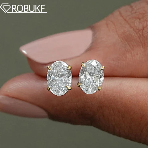 1-4ct Oval Cut Moissanite Stud Earring