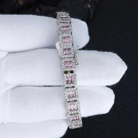 Hip Hop 8mm Square Diamond  Bracelet