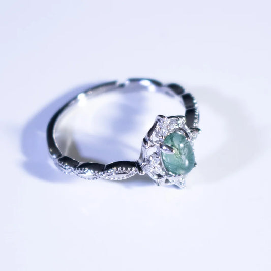 Light Luxury Green Moss Ring